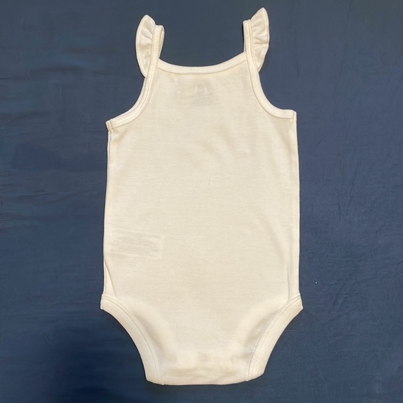 Carter’s green floral flutter sleeve top and diaper cover set 3 piece - Picture 6 of 7